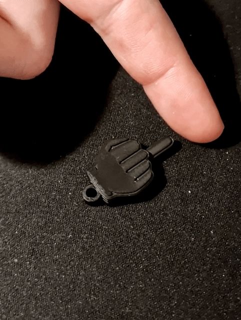 Middle finger keychain 