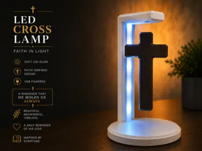 Floating LED Cross Lamp