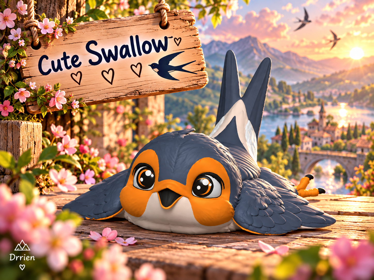 Cute Swallow 3D model