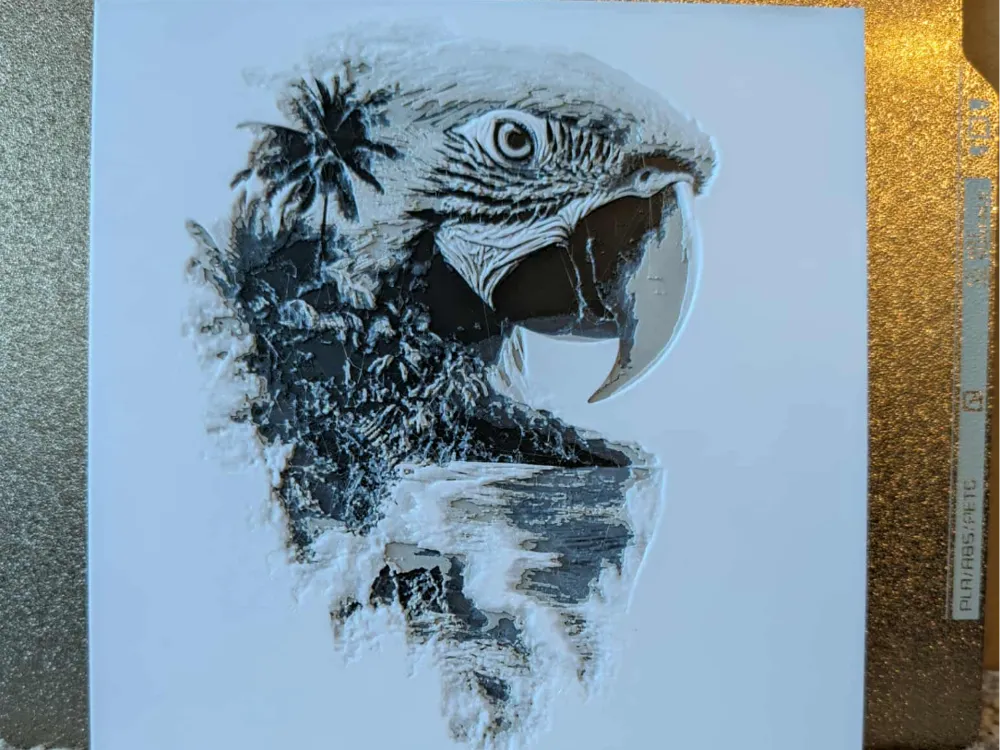 Macaw parrot - double exposure - hueforge