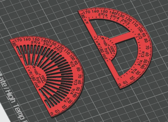 Protractor Engineering Students. Radians & deg by Segway Bro - MakerWorld