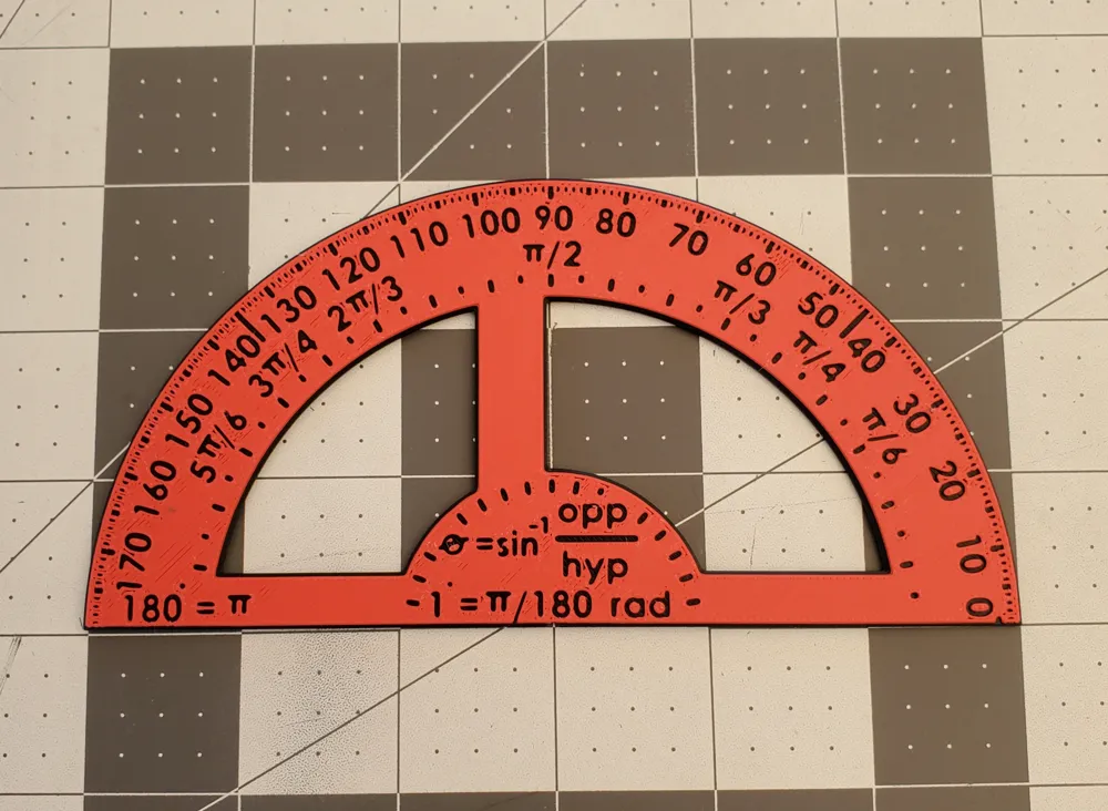 Protractor Engineering Students. Radians & deg by Segway Bro - MakerWorld