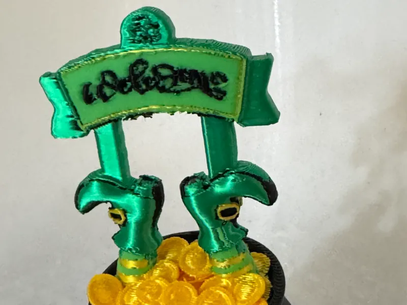 St. Patricks Leprechaun in pot of gold