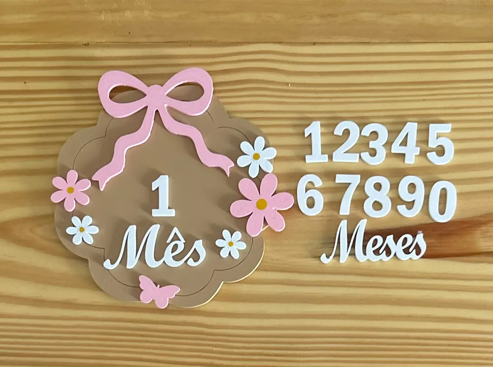 Monthly Milestone Sign Kit - Free 3D Print Model - MakerWorld
