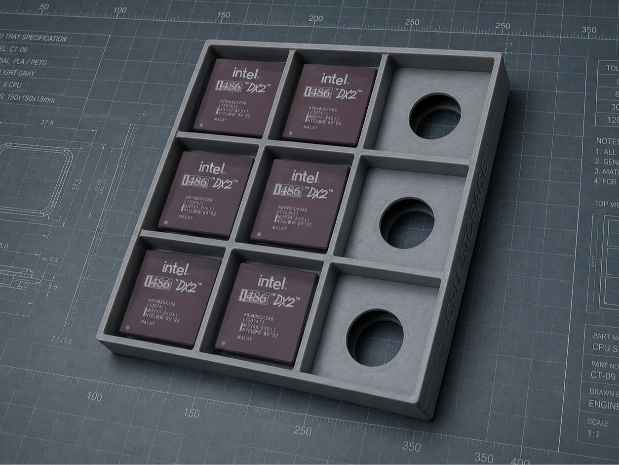 Retro Intel CPU Holder Stackable Tray