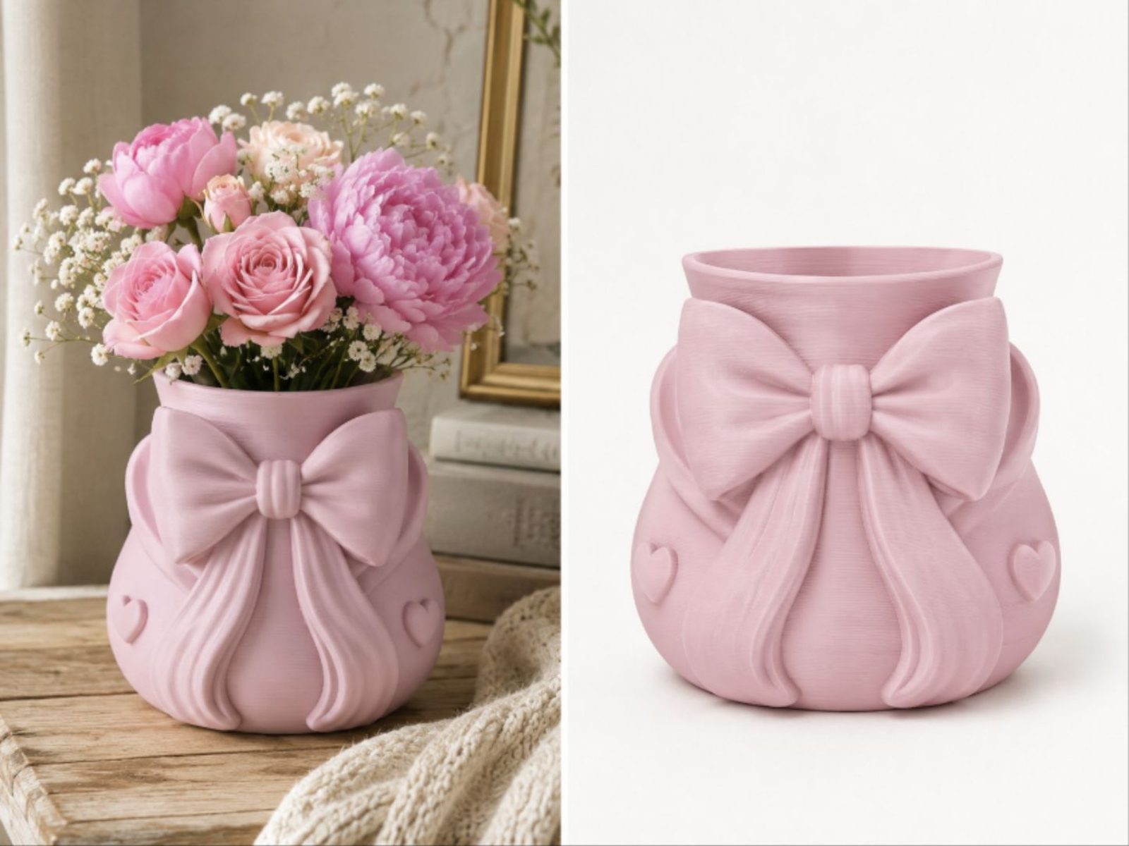 Pink Wrapped Bow Vase