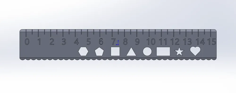 15cm ruler with wavy lines and graphics - Free 3D Print Model - MakerWorld