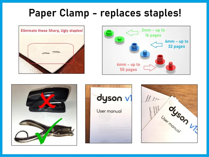 Paper Clamp - replaces staples!