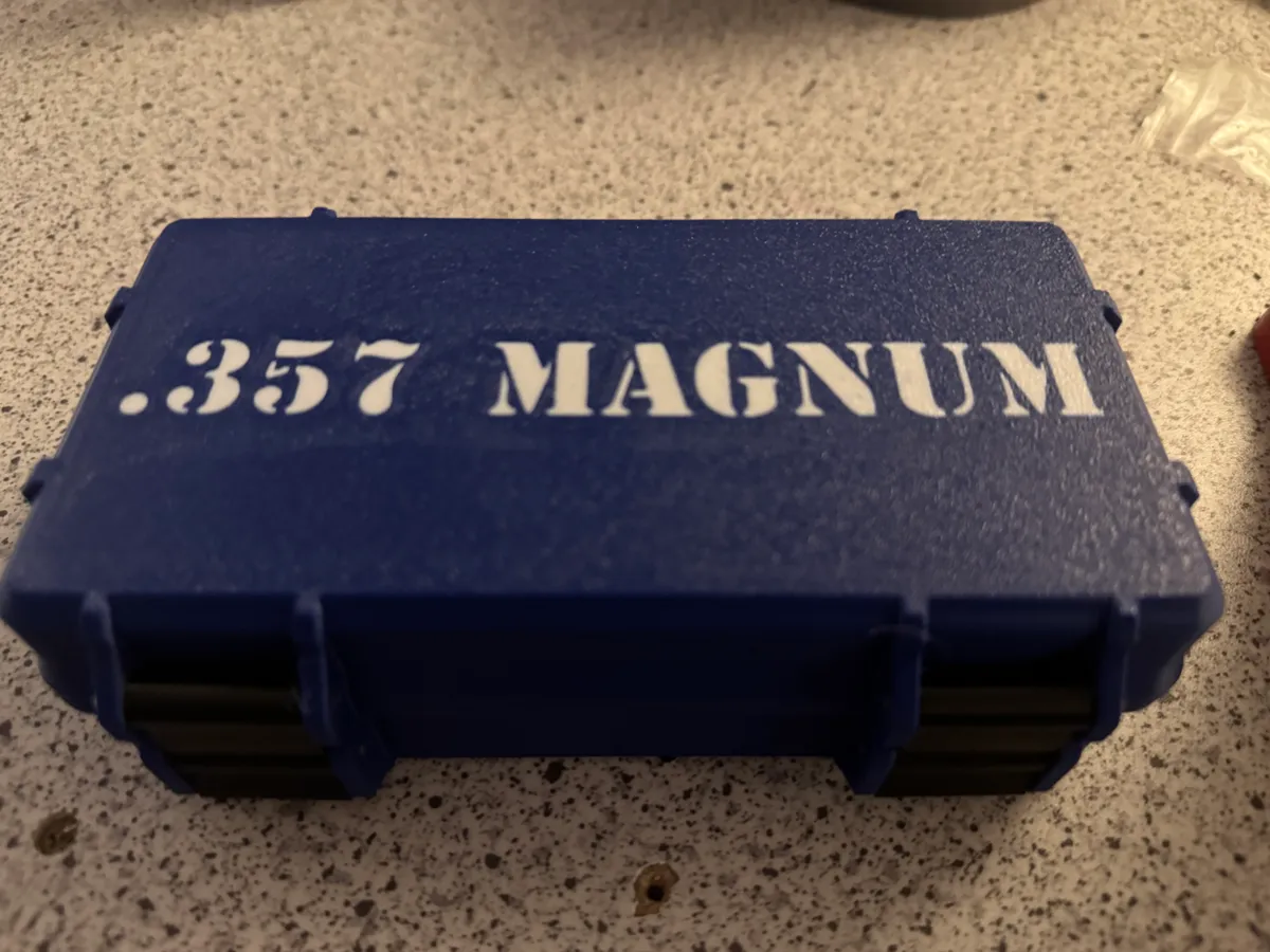 357 Magnum Rugged Ammo box - Free 3D Print Model - MakerWorld
