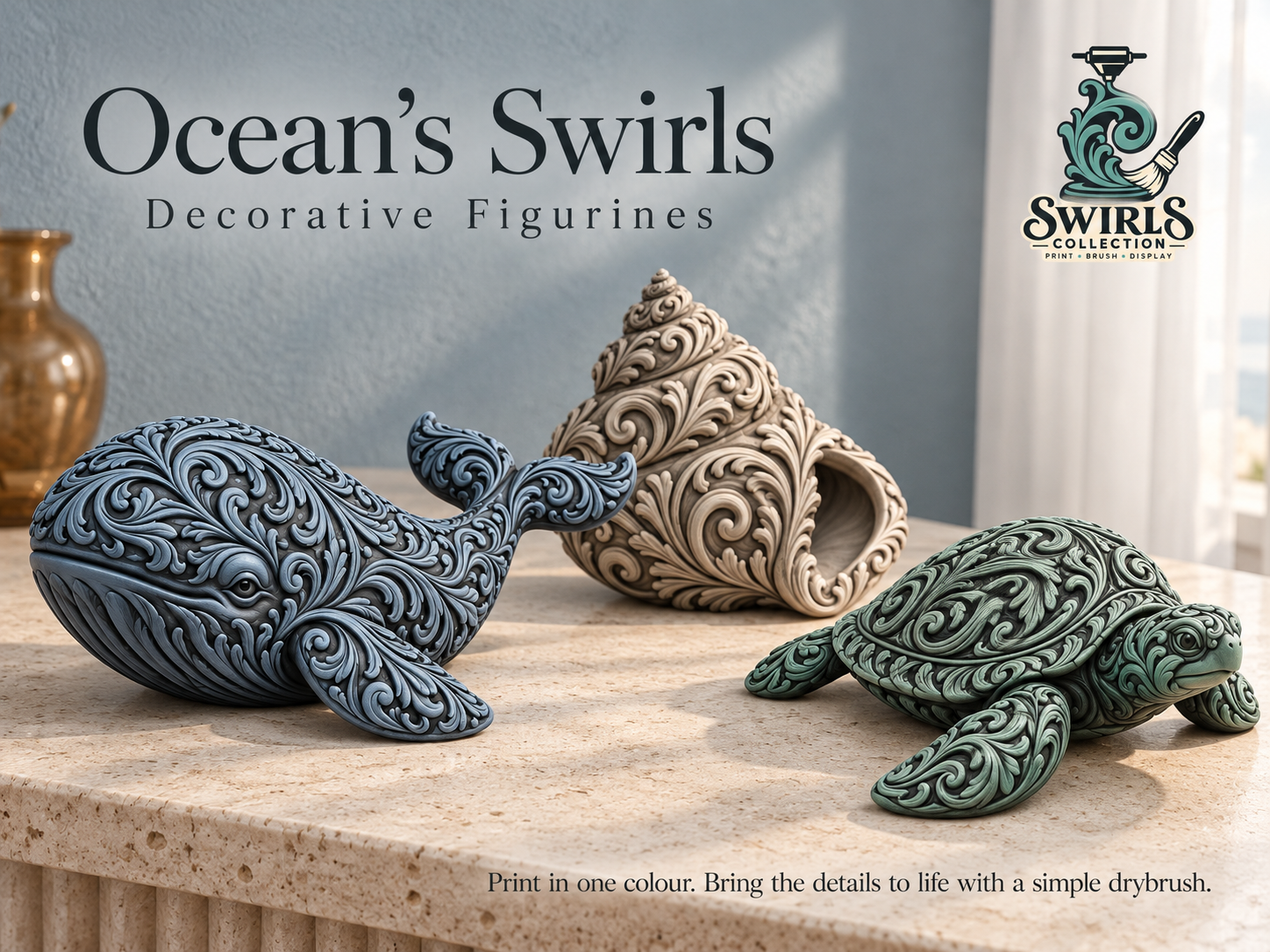 Ocean collection swirls – Statue Deco - 1