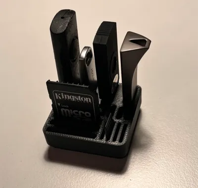 Gridfinity USB and SD Holder w/ 6x3mm magnet holes