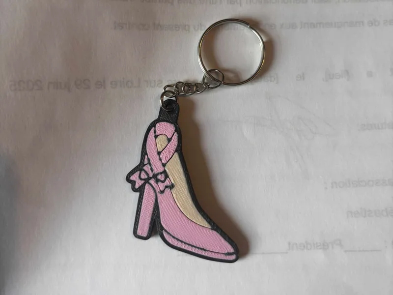Keychain october pink