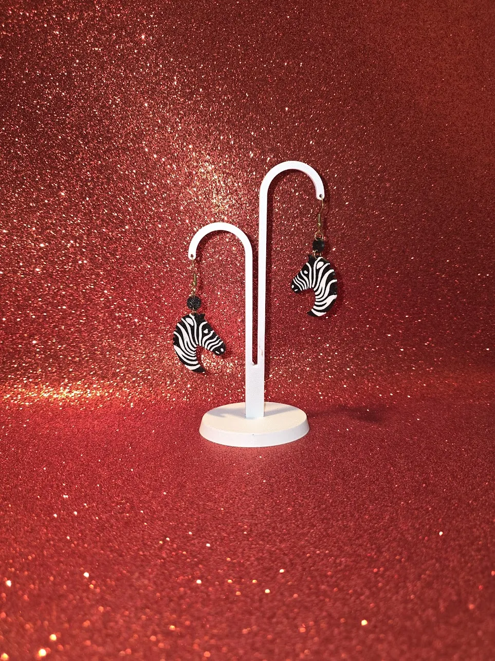 Zebra earrings view 3