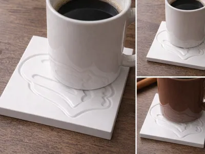 Rolling stones tongue coaster for mug logo 