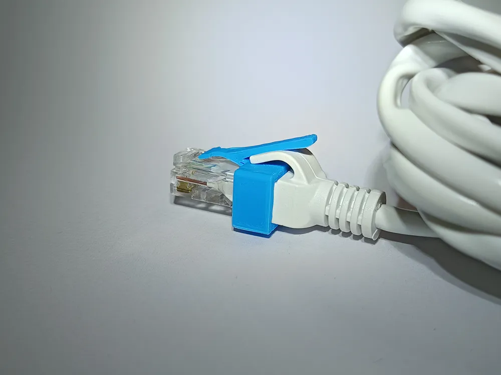 Ethernet LAN RJ45 cable plug locking clip repair by konradmb - MakerWorld