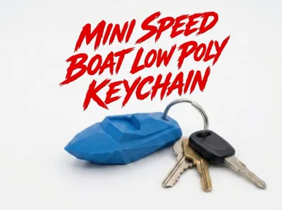 Mini_Speed_Boat_Keychain_Low Poly