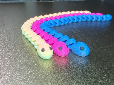 Flexi Snake with Eyes in Fuzzy Style