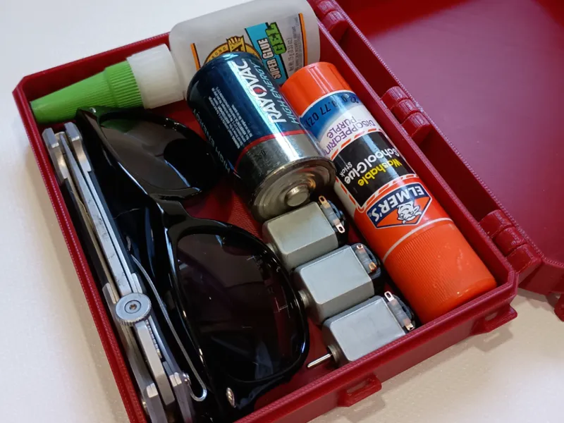 Robust print in place camping box