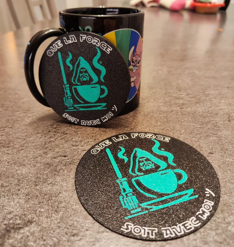 Sous bock et couvercle Mug - Force à moi ツ c[_]