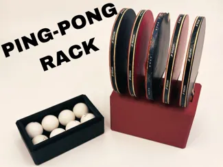 Ping-Pong Paddle & Ball Rack