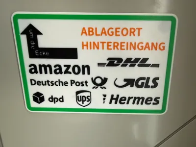 Back Entrance Drop-off Sign for Parcel Carriers