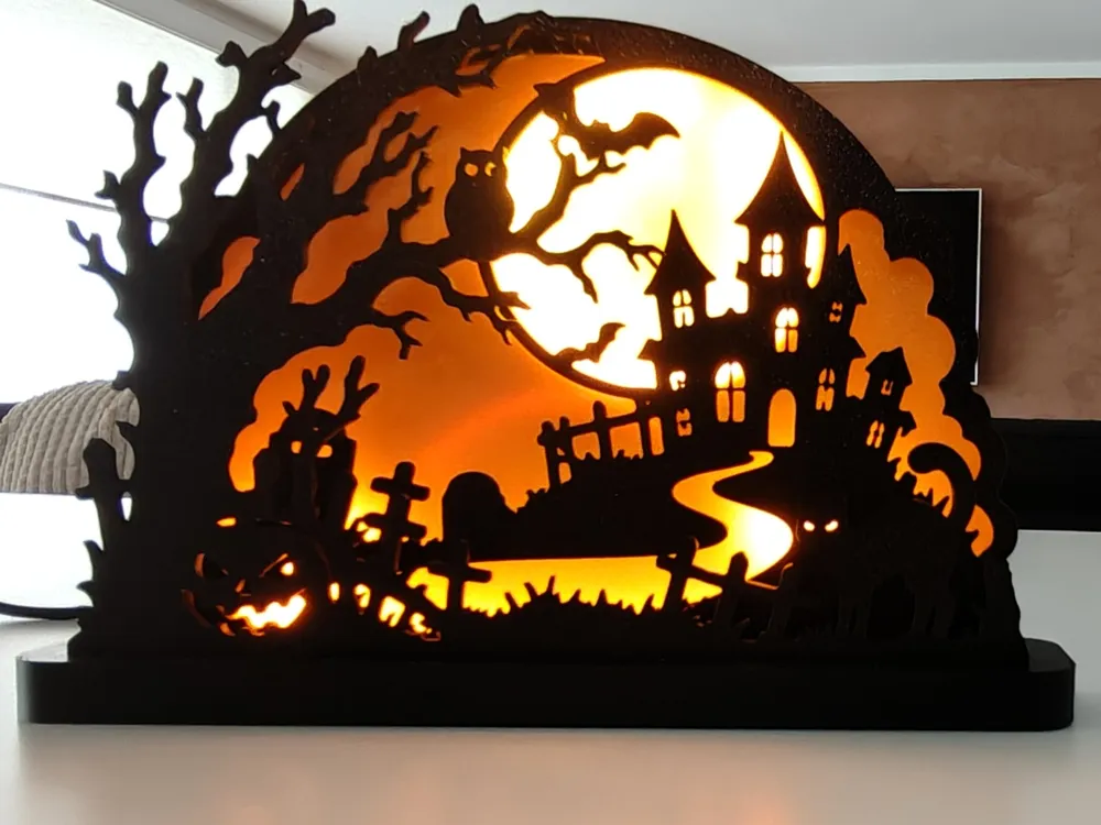 Halloween Haunted House Light – LED Shadow Scene - Free 3D Print Model ...