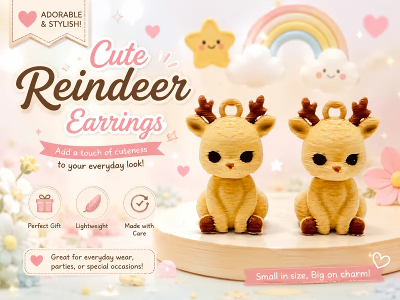 Cute Reindeer Earrings
