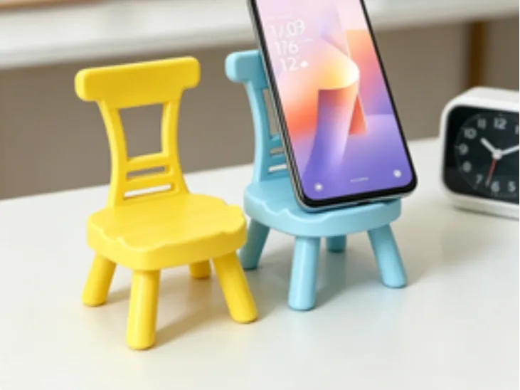 Small chair-shaped phone holder