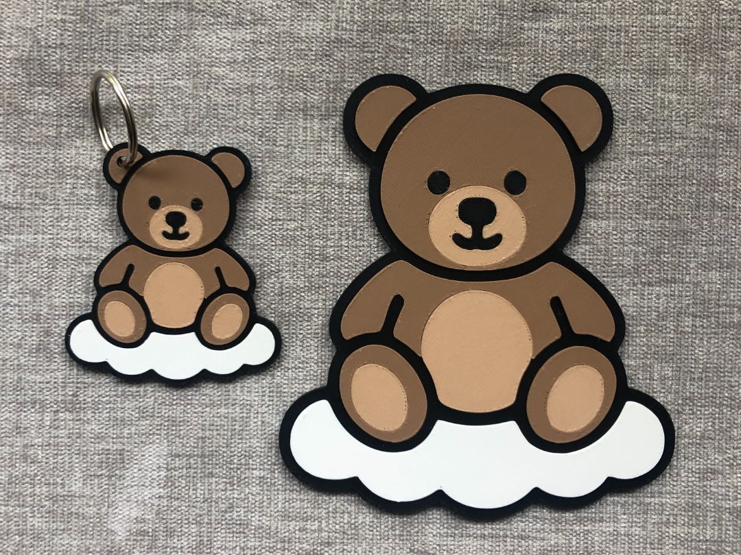 Teddy Bear on a Cloud | Wall Decor & Keychain