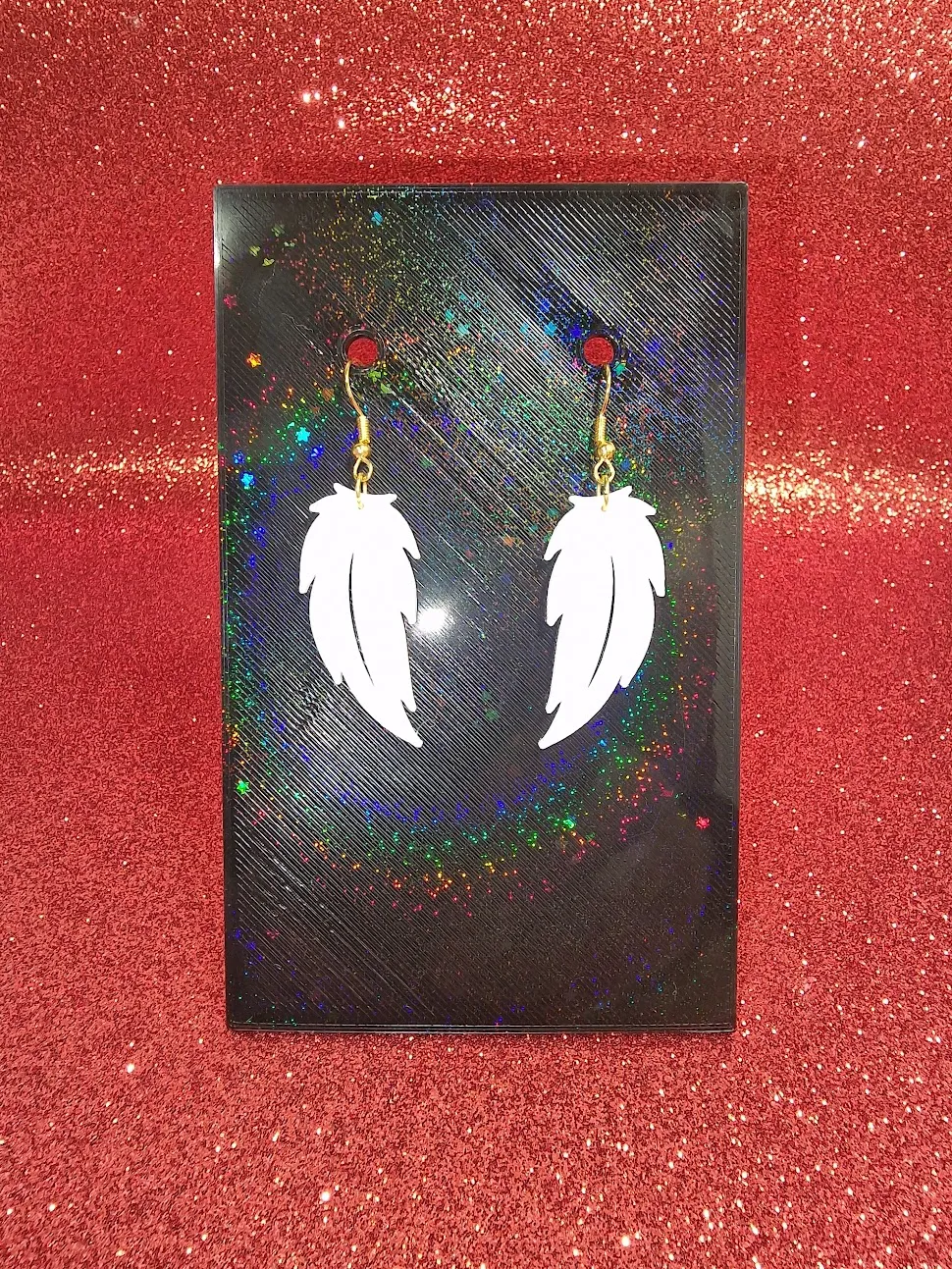 Feather earrings view 2