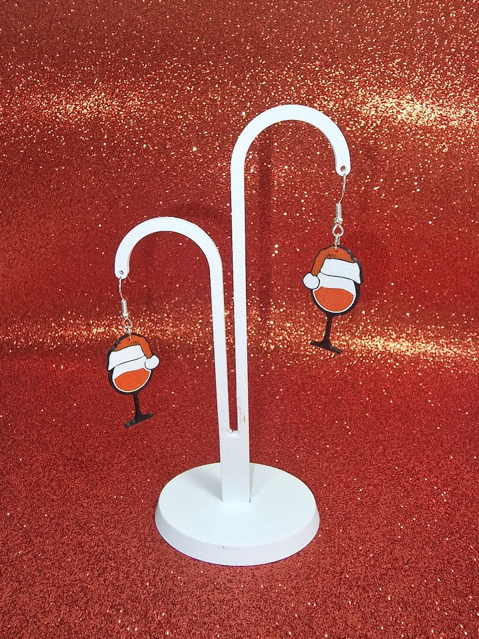 Cup of Christmas earrings view 2