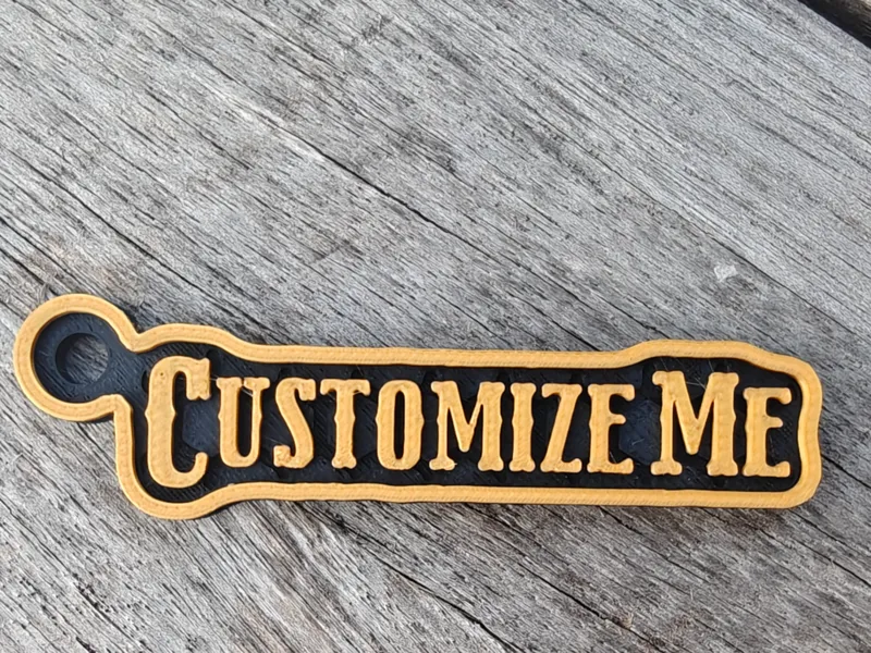 Parametric Western Font Keychain