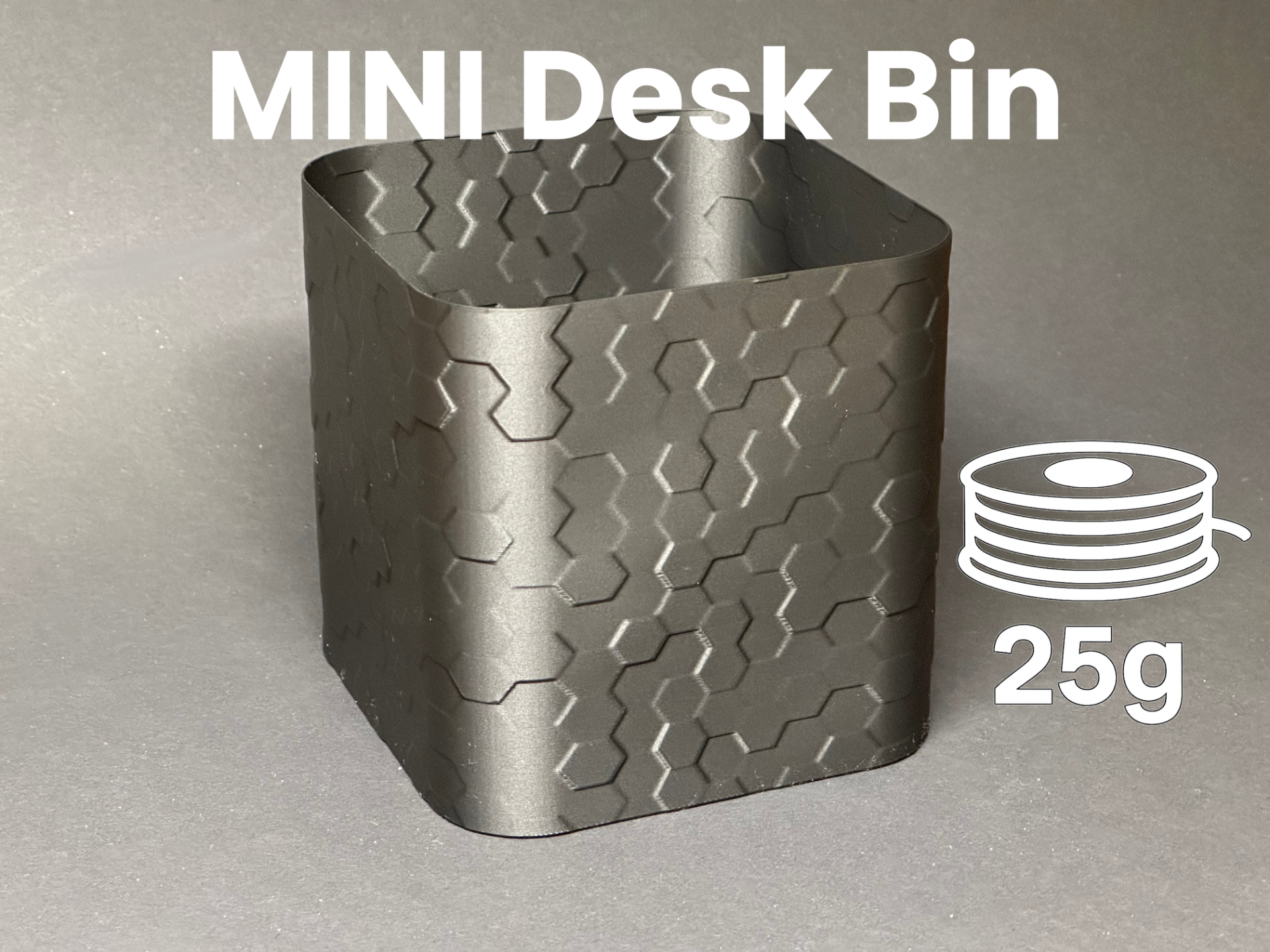 Mini Desk Bin | Trash Can | Texture | Hexagons