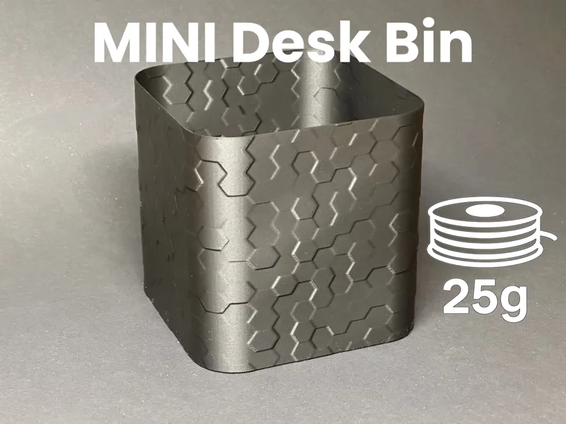 Mini Desk Bin | Trash Can | Texture | Hexagons