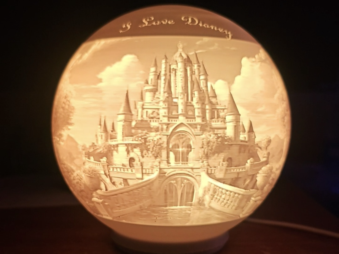 Disney Castle Lithophane Globe lamp