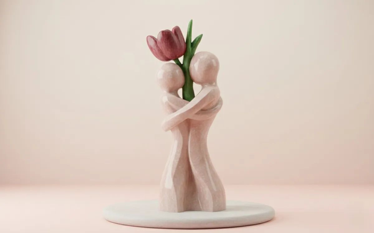 Blooming Love - Couple with Flower Sculpture - Free 3D Print Model ...