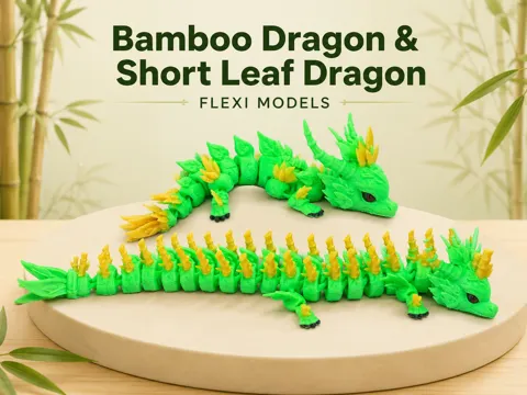 Adorno temático: Bamboo Dragon & Short Leaf Dragon – Flexi Models — referencia de MakerWorld