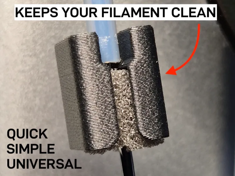 Simple Click-On PTFE Tube Filament Dust Filter
