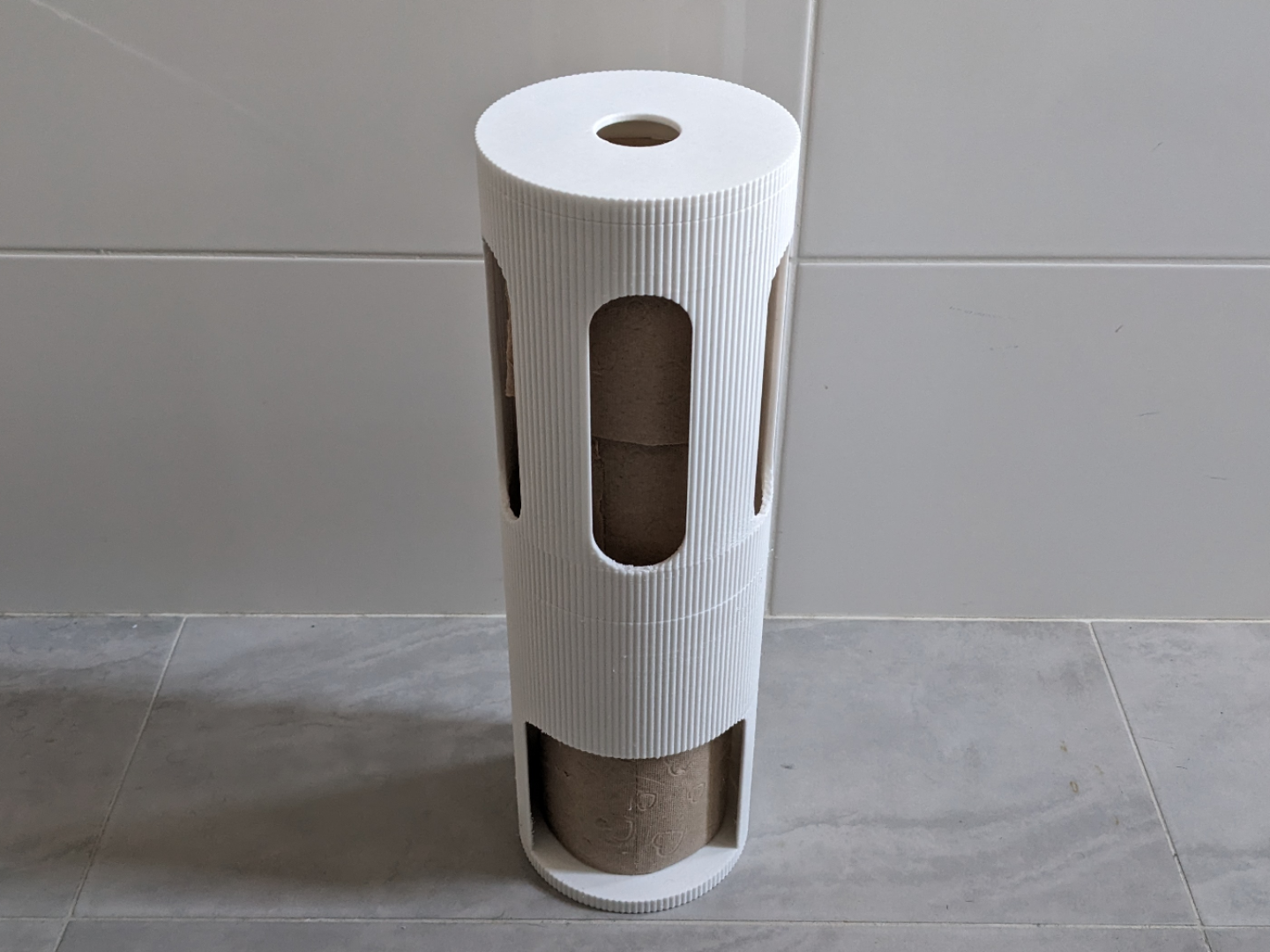 Vertical Stackable Toilet Roll Dispenser Tower