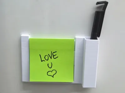Magnetic Post-it Holder with Pen Support