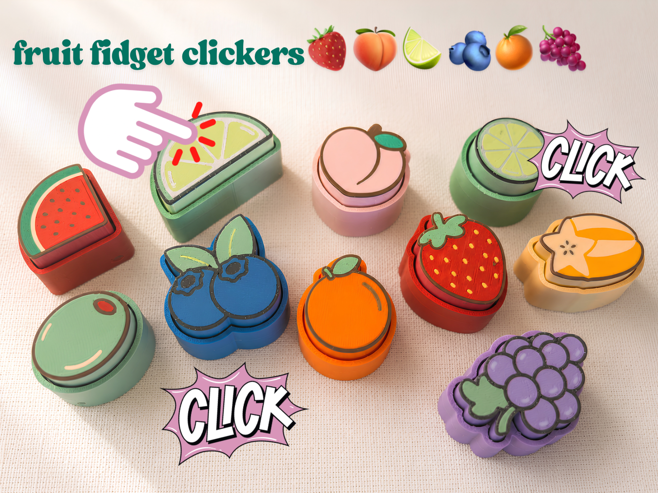 Fruit Fidget Clickers