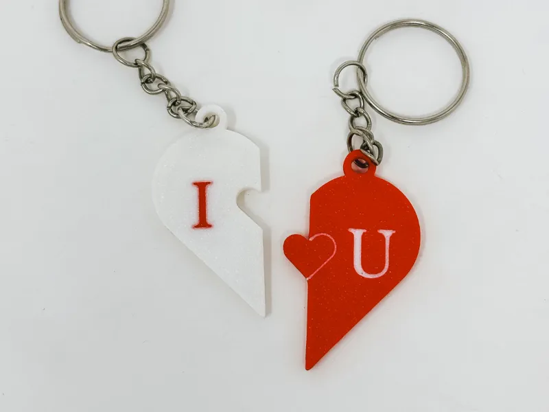 puzzle heart keychain