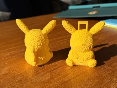 Pixelated Pikachu Keychain + non-keychain. 
