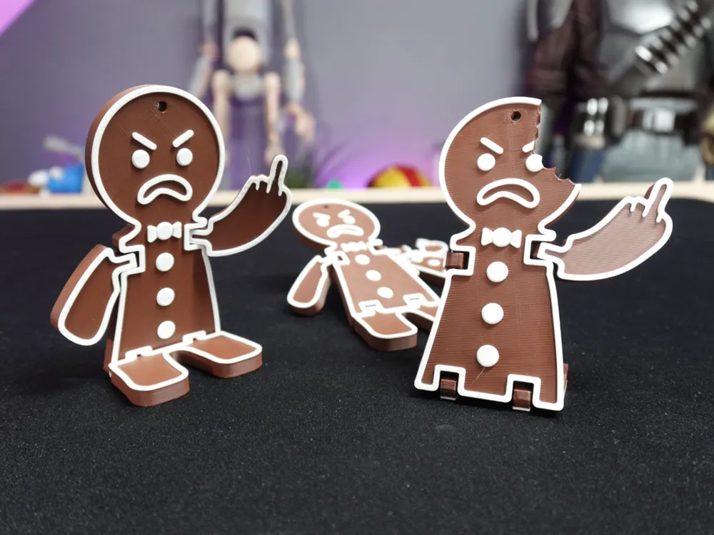 Angry Gingerbread Mask Angry Gingerbread Man (Articulated) by WF3Dprinting MakerWorld ...