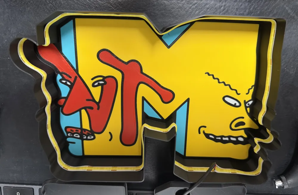 Beavis and Butt-head MTV logo lightbox - 6 colours - Free 3D Print ...