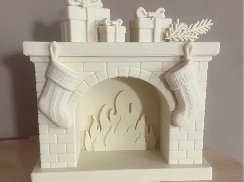 Modelo para impresión 3D: Christmas Fireplace – Decorative with LED Light — referencia de MakerWorld