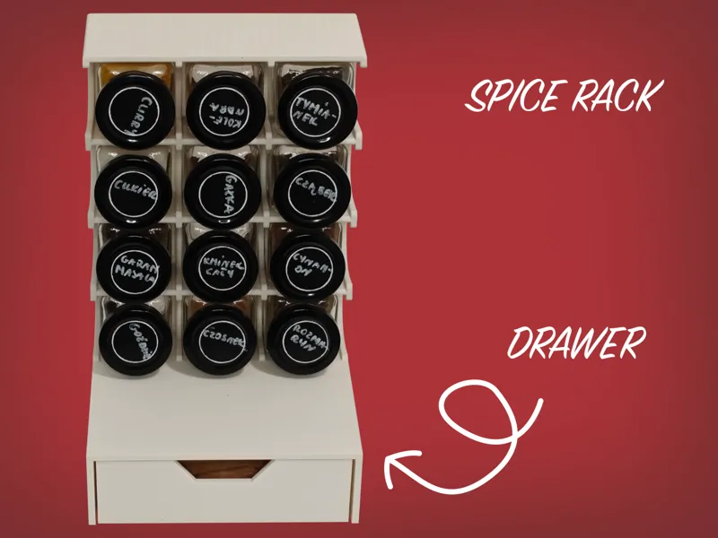 Spice rack with DRAWER
