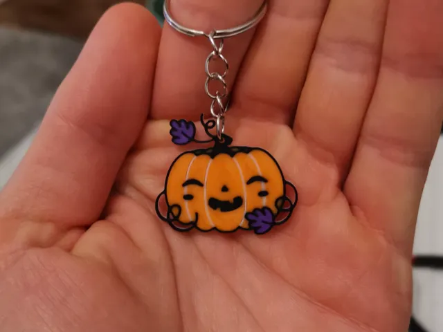 Happy Pumpkin Halloween Charm | Keychain Earring