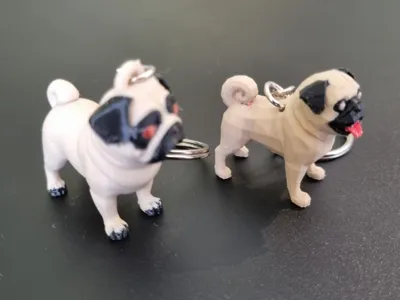 Pug Dog Keychain