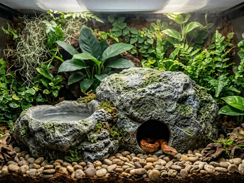Snake den with watering hole